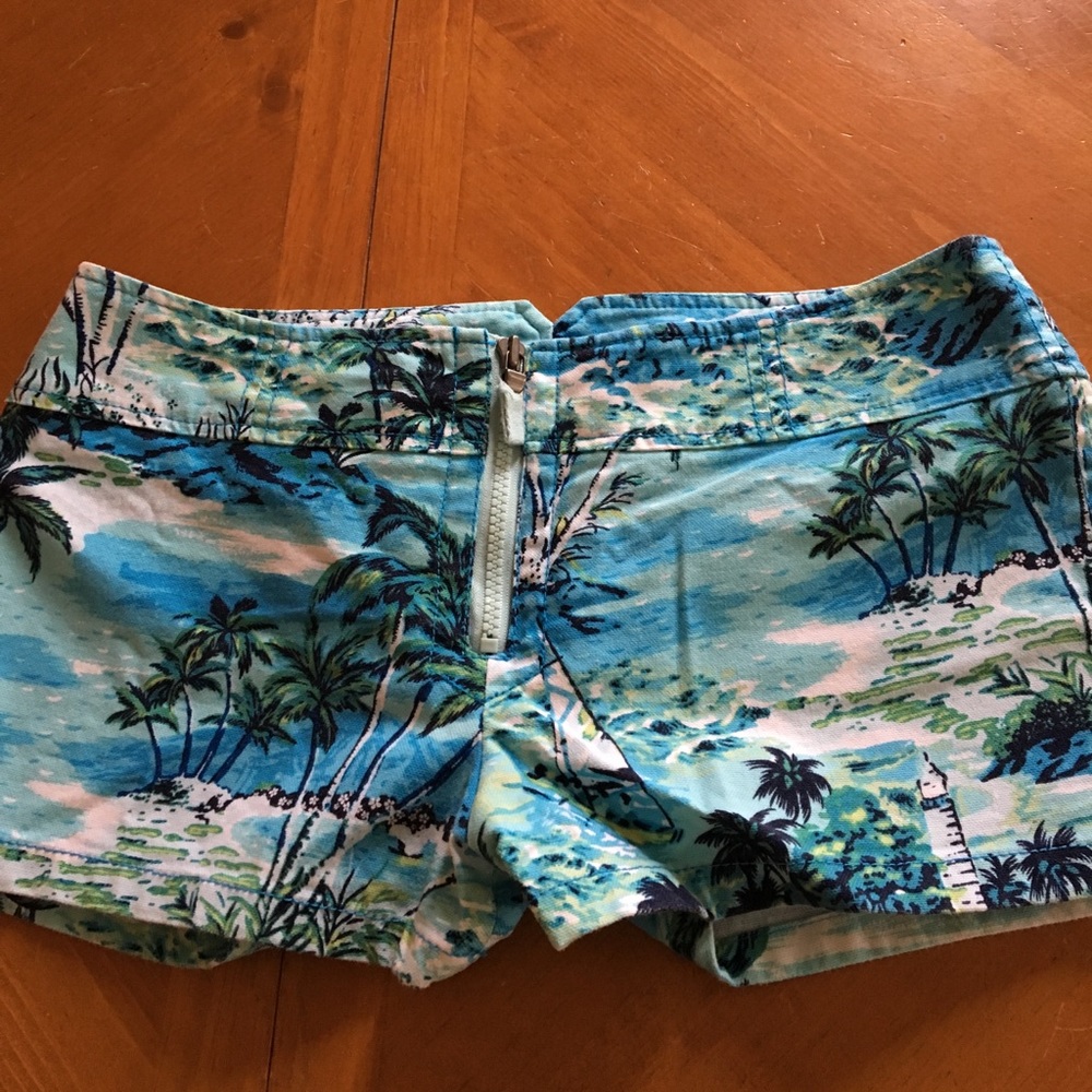 Island caribbean beach palm tree vacay shorts 5/6
